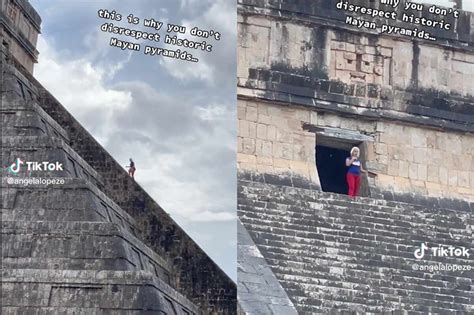 Mexican Locals Call For Woman To Be Sacrificed As She Climbs Mayan Pyramid