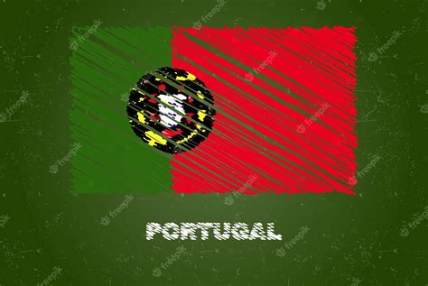 Premium Vector | Portugal flag with chalk effect on chalkboard hand drawing flag flag for kids ...