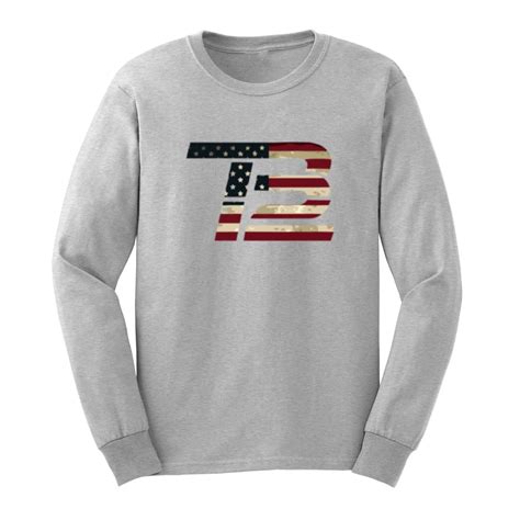 Loo Show Mens TB12 USA Flag Tom Brady Logo Long Sleeve T Shirts Casual ...