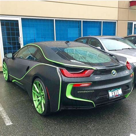 @ZaraMen on Instagram: “Matte Black on Green BMW I8” | Bmw, Bmw i8 ...