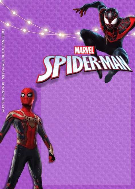 Awesome 8+ Spiderman Across The Spider Verse Canva Birthday Invitation Templates Free Printable ...