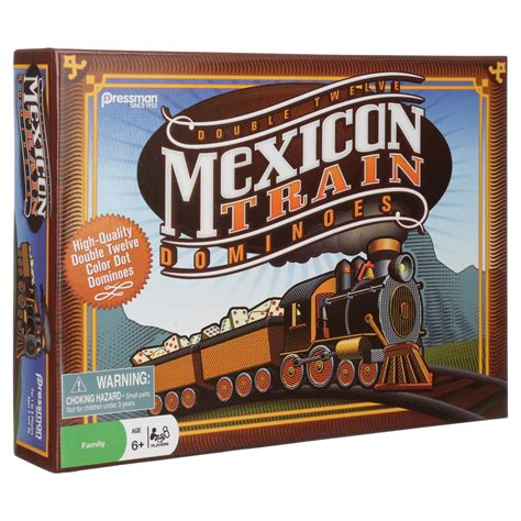 Pressman Mexican Train Dominoes - Beautiful High-Quality Color Dot Double 12 Dominoes Set ...