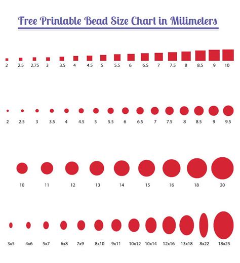 Printable Seed Bead Size Chart