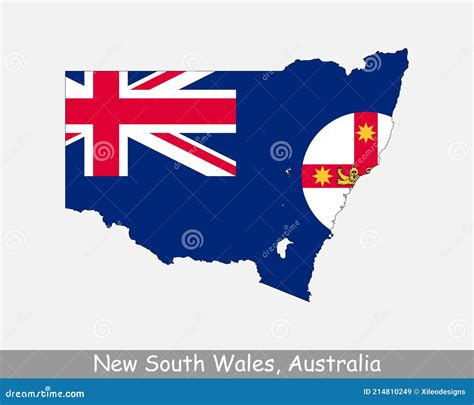 New South Wales Map Flag. Map Of NSW With State Flag Isolated On White ...