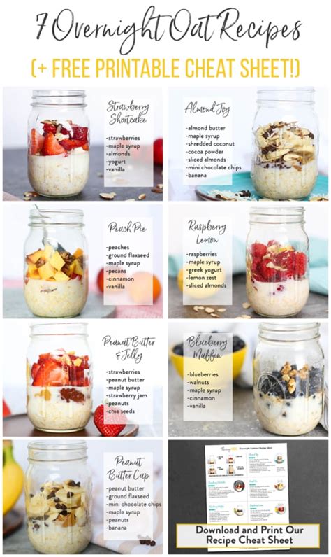 7 Overnight Oats Recipes {Free Printable!} - Thriving Home