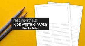 Free Printable Lined Writing Paper with Drawing Box - Paper Trail Design