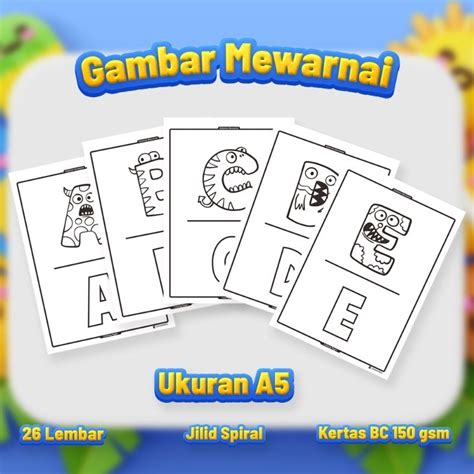 Jual Buku Gambar Mewarnai Untuk Anak Seri Alphabet Monster | Shopee Indonesia