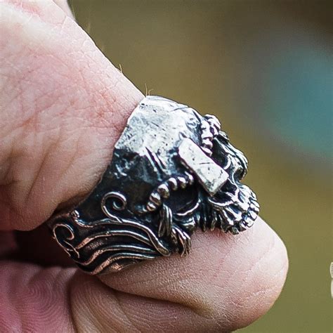 Skull and Helmet 925 Sterling Silver Viking Ring