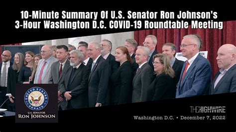 10-Minute Summary Of U.S. Senator Ron Johnson's 3-Hour Washington D.C ...