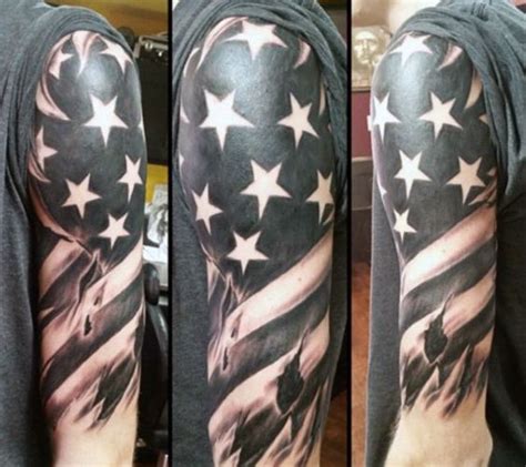 American Flag Black Tattoo