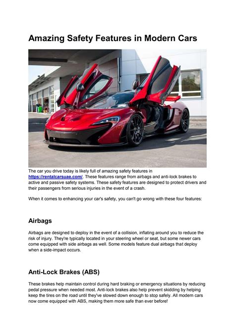 Amazing Safety Features in Modern Cars by amex_cars - Issuu