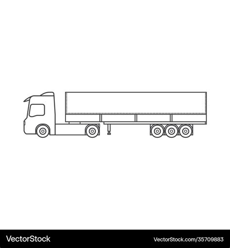 Cargo truck delivery goods simple drawing Vector Image