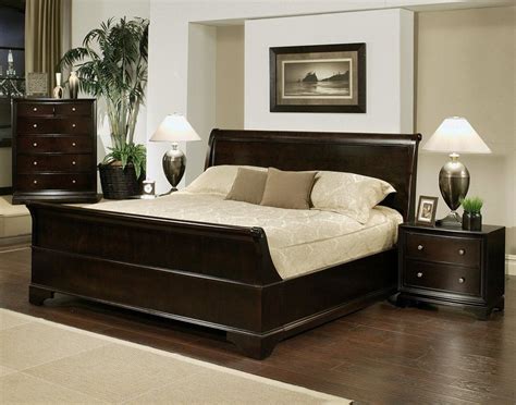 Espresso Wooden Bed Linen With Footboard And Upholstered Headboard ...