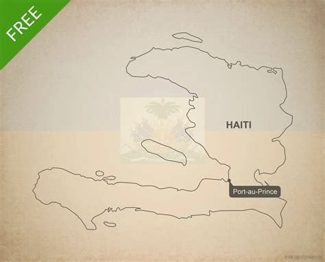 Free Vector Map of Haiti Outline | One Stop Map