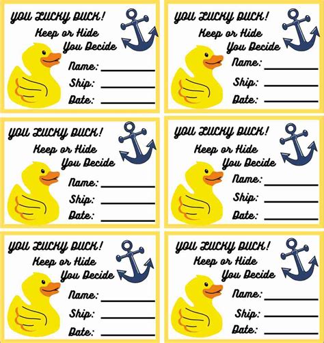 Printable Editable Free Printable Cruising Duck Tags Printable Word | The Best Porn Website