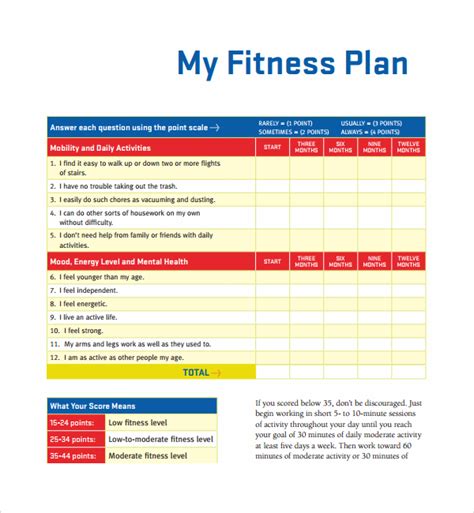 FREE 11+ Sample Fitness Plan Templates in PDF | MS Word