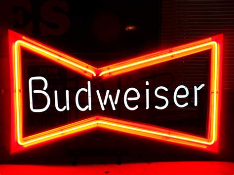 Vintage Bow Tie Budweiser Neon Sign, circa 1982 | Neon signs, Neon bar signs, Vintage neon signs