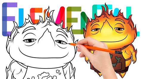 Cómo dibujar a Bernie Lumen, un elemento fuego con una gran personalidad crepitante - Elemental