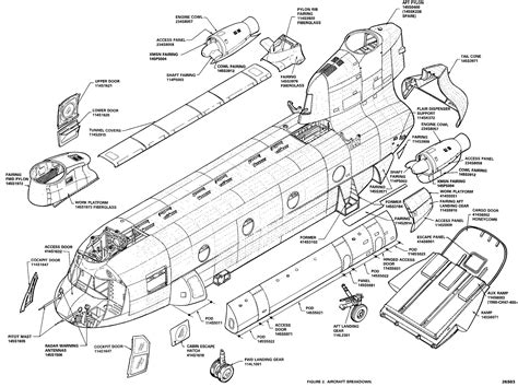 Boeing CH-47 Chinook Blueprint - Download free blueprint for 3D modeling