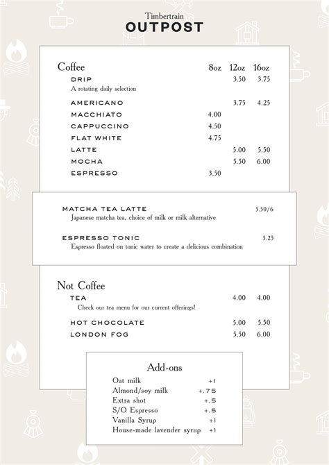 PORT MOODY MENU - Timbertrain Coffee Roasters