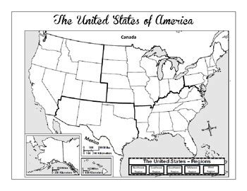 United States Regions Map Skills Worksheet and Comprehension Worksheet