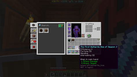 The first ever netherite hoe (and fully enchanted) in season 3. : r/TetrabearMC