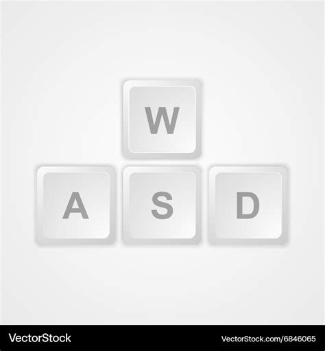 Computer keyboard wasd gaming buttons Royalty Free Vector