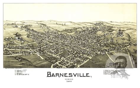 Old Map of Barnesville Ohio 1899, Vintage Map Art Print, 18"x24 ...