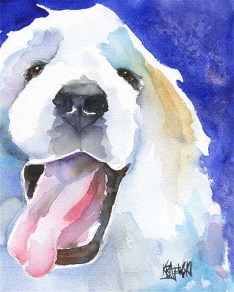 Great Pyrenees Art Print of Original Watercolor Painting - Etsy