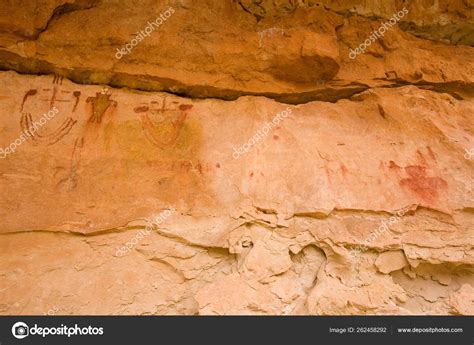 Pictographs Painted Rock Wall Prehistoric Native American Deep Snake ...