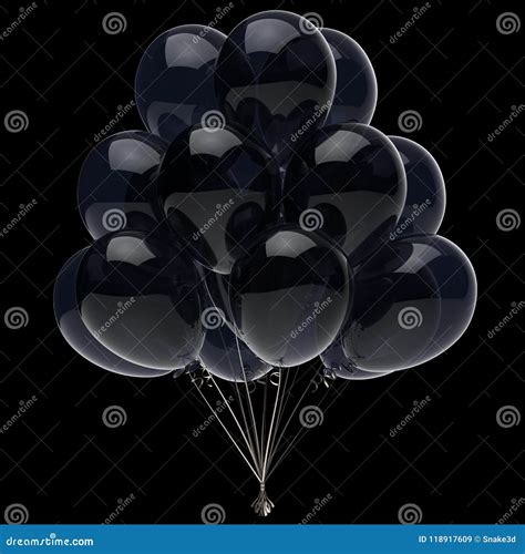 Black Party Balloons Isolated on Black Stock Illustration ...