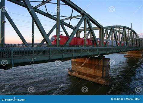 Train Crossing Bridge Over River Stock Photos - Image: 4649943