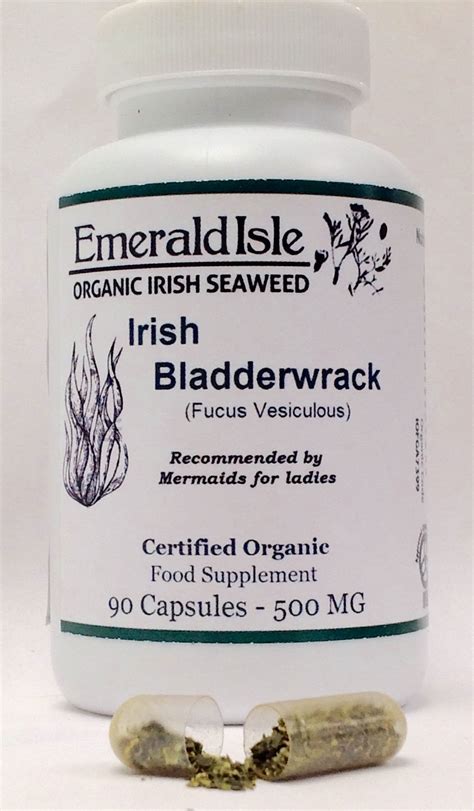 Organic Bladderwrack capsules for Ladies ( Fucus Vesiculosus) – Organic Irish Seaweed – Emerald Isle