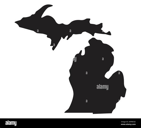 Michigan mi state map shape simplified outline silhouette vector ...