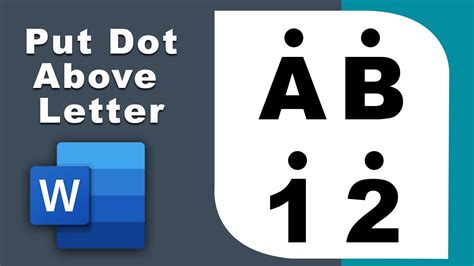 How to Insert a Dot Above Letter and Number in Microsoft Word - YouTube