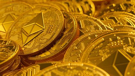 Cryptocurrency Ethereum Gold Coins 4K HD Money Wallpapers | HD Wallpapers | ID #69665