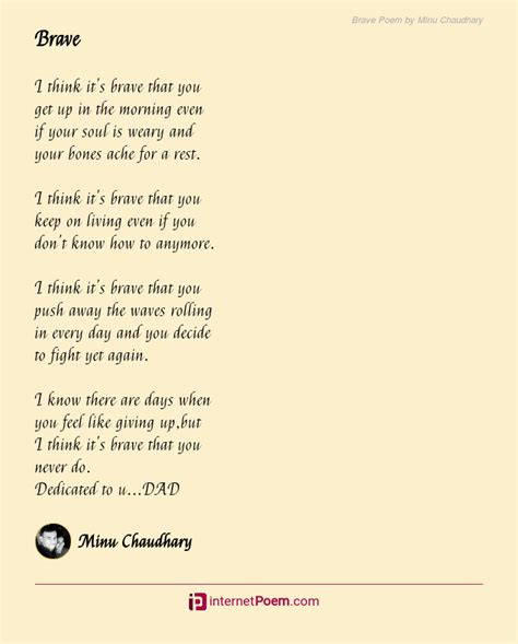 Brave Poem by Minu Chaudhary