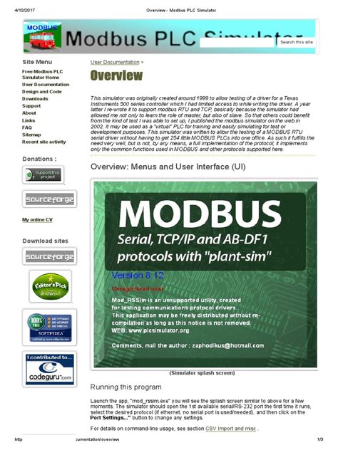 Overview - Modbus PLC Simulator | PDF | Programmable Logic Controller ...