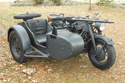 1942 Zundapp KS750 Military Motorcycle with Sidecar Mounted Machine Gun - Revivaler