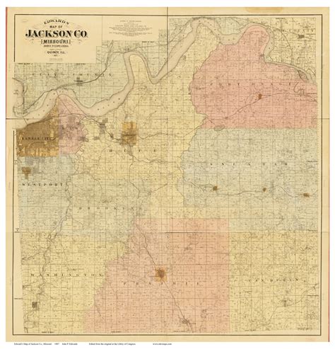 Jackson County Missouri 1887 - Old Map Reprint - OLD MAPS