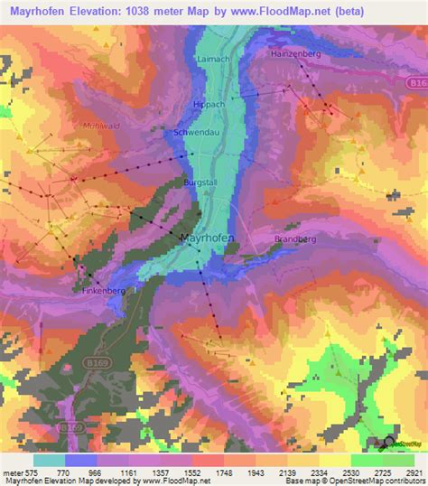 Elevation of Mayrhofen,Austria Elevation Map, Topography, Contour