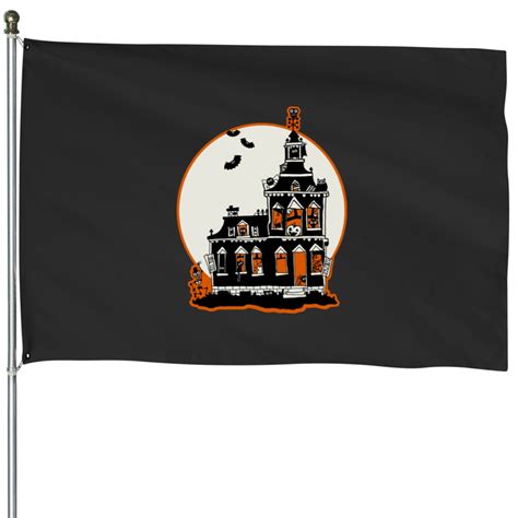 Vintage Style Haunted House - Happy Halloween House Flags sold by ...