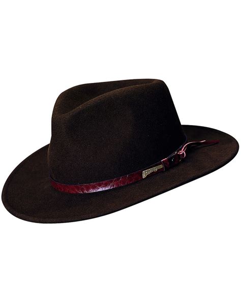 Indiana Jones Brown Leather Trim Wool Felt Fedora Hat | Sheplers