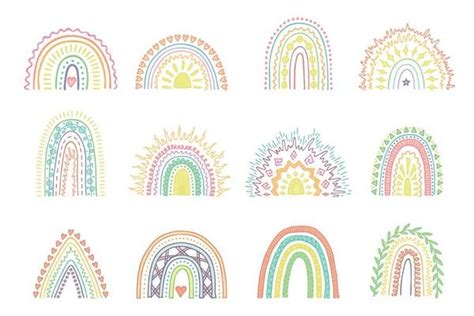 Rainbow Line Drawing Vector Art, Icons, and Graphics for Free Download