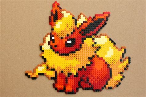 Flareon Pokemon Hama Perler Bead Sprite Red | Etsy Pokemon Perler Beads, Pokemon Bead, Perler ...