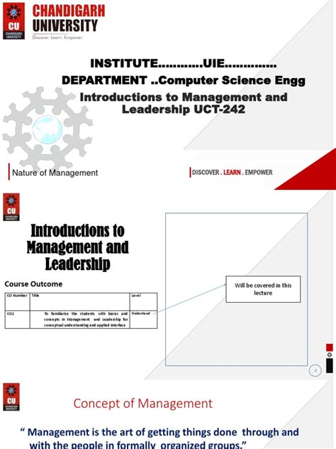 1 - Nature of Management | PDF | Goal | Leadership