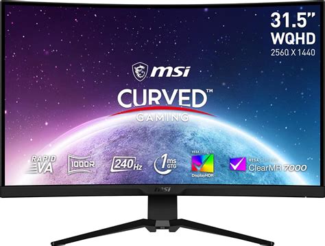 MSI MAG325CQRXF, 32 Rapid VA Gaming Monitor, 2560 x 1440 (QHD) Curved ...