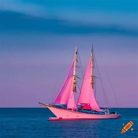 Futuristic pink sailboat with thrusters on Craiyon