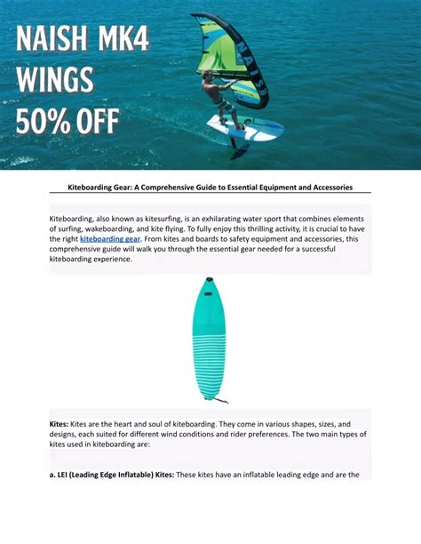 PPT - Kiteboarding Gear: A Comprehensive Guide to Essential Equipment ...