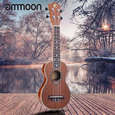 High Quality 21" Ukulele 42mm Slim Design Soprano Ukelele Sapele Body ...